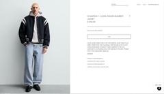 AK2672 - Z.RA x CHAMPION PADDED BOMBER JACKET