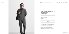 SMC2514 - Z.RA ÁO SƠ MI DÁNG RELAXED FIT VẢI SEERSUCKER