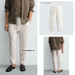 QD2602 - Z.RA 100% LINEN RELAXED FIT TROUSERS