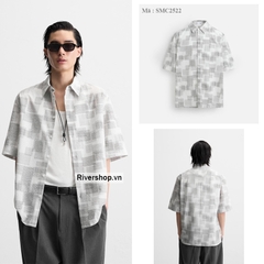 SMC2522 - Z.RA ÁO SƠ MI VẢI SEERSUCKER IN HỌA TIẾT TRỪU TƯỢNG