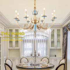 ĐÈN CHÙM GỐM SẮC XANH THU HANG LUXURY LIGHTING