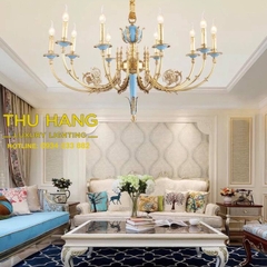 ĐÈN CHÙM GỐM SẮC XANH THU HANG LUXURY LIGHTING