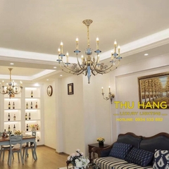 ĐÈN CHÙM GỐM SẮC XANH THU HANG LUXURY LIGHTING