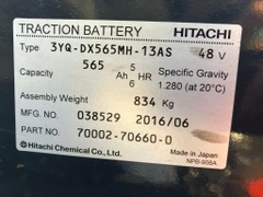 Xe nâng điện cũ ngồi lái 2.5 tấn NYK FB25P-77-300 Đời 2016 (Bình HITACHI 565Ah)