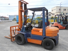 Xe nâng dầu cũ 2.5 tấn TOYOTA 5FD25 số sàn động cơ 1Z bộ gật gù lốp kép nâng cao 4m đời 1986 - 10721