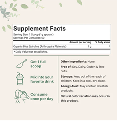 Bột Tảo Blue Spirulina Hữu Cơ MicroIngredients 60g