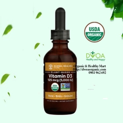 Vitamin D3 hữu cơ thuần chay Global Healing 5.000mcg 60ml