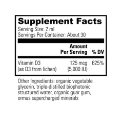 Vitamin D3 hữu cơ thuần chay Global Healing 5.000mcg 60ml