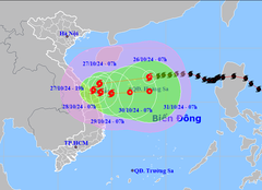 Bão Trà Mi mạnh lên cấp 11, gây mưa ở miền Trung từ chiều nay