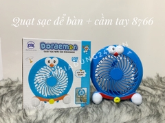 Quạt sạc cầm tay + để bàn 8766