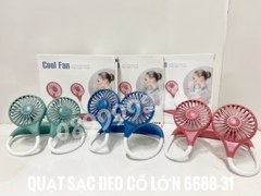 Quạt sạc đeo cổ lớn 6688-31