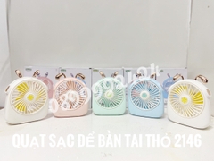 Quạt sạc để bàn tai thỏ 2146