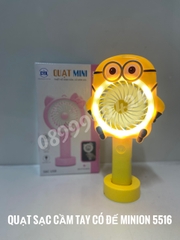 Quạt sạc cầm tay có đế Minion 5516 ( có đèn )