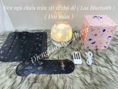 Đèn ngủ chiếu trần 3D 12 chủ đề ( có Loa Bluetooth )
