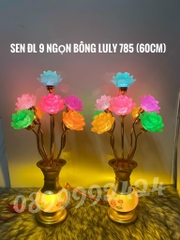 BÌNH BÔNG 9 NGỌN LƯU LY MÀU 785 CAO 60CM - ĐÈN THỜ PHA LÊ