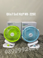 QUẠT SẠC TÍCH ĐIỆN ĐỂ BÀN-KẸP WEIDASI WD-225C, QUẠT SẠC KẸP ĐIỀU CHỈNH DIMMER