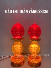 Đèn thờ cúng Đào led siêu sáng thân thủy tinh - quả Đào nhựa GIÁ BÁN 1 CẶP