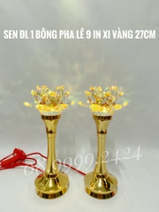 ĐÈN THỜ PHA LÊ 9 IN XI VÀNG (27CM) GIÁ BÁN 1 CẶP