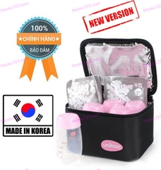 Bộ túi giữ nhiệt kèm 5 bình trữ sữa mẹ 150ml và 2 đá khô UNIMOM Hàn Quốc