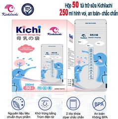 (Mẫu mới) Hộp 50 túi trữ sữa mẹ 250ml Hình Voi Kichilachi K50 - Nhật