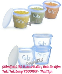 85ml/cốc - Bộ 6 cốc trữ sữa / thức ăn cho bé Fatz Fatzbaby FB0010N - Thái Lan