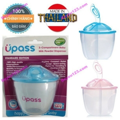 UPASS (Thái Lan) - Khoang chia sữa tròn 3 ngăn có nắp bật không BPA UPASS UP8012N