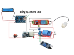 Bộ Linh Kiện Chế Máy Rửa Tay Máy Rót Rượu Dùng Pin Sạc 18650 Có Cổng Sạc Micro USB