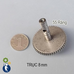 Bánh Răng Thép Trục 8mm 55 Răng 0.8M Có Thanh Trục