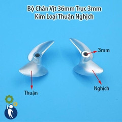 Bộ Chân Vịt 36mm Trục 3mm Kim Loại Thuận Nghịch