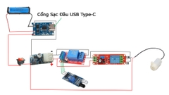 Bộ Linh Kiện Chế Máy Rửa Tay Máy Rót Rượu Dùng Pin Sạc 18650 Có Cổng Sạc Đầu USB Type-C