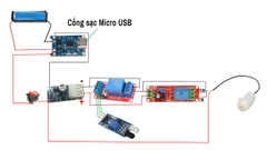 Bộ Linh Kiện Chế Máy Rửa Tay Máy Rót Rượu Dùng Pin Sạc 18650 Có Cổng Sạc Micro USB