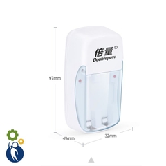 COMBO Bộ Sạc Pin AA DOUBLEPOW + 2 Pin Sạc AA 1200mAh