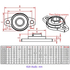Gối Đỡ Vòng Bi Trục Ngang-8mm