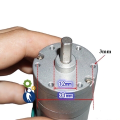 Motor Giảm Tốc 12V Mã 555 12rpm Bánh Răng Kim Loại