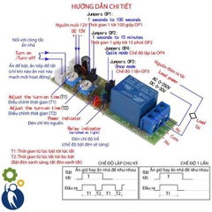 Module Relay Tạo Trễ 12V Theo Chu Kỳ Hoặc 1 Lần 0-15 phút Có Thể Điều Chỉnh Chế Máy Rửa Tay