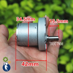 Motor Giảm Tốc 12V-24V 200rpm Trục 7mm