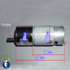 Motor Giảm Tốc 12V Mã 555 100rpm Bánh Răng Kim Loại