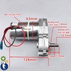 Motor Giảm Tốc 220V 300W 55rpm Mô Men Xoắn 200kg.cm Tặng Kèm Diot