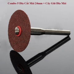 Combo 5 Đĩa Cắt Mài 24mm + Cây Giữ Đĩa Mài