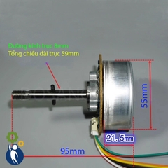 Motor Không Chổi Than 12V-24V Nidec 1900rpm 42F Trục 8mm Gắn Cánh Quạt Gió