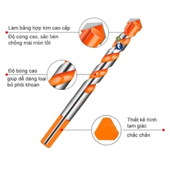 Mũi Khoan Đa Năng 2 Cạnh Chân Tam Giác Khoan Tường, Kính, Đá, Gạch Men