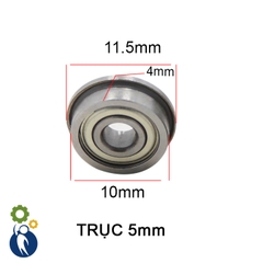 Vòng Bi Mặt Bích Trục 5mm 5x10x4mm MF105zz