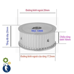 Pulley 5M Trục 10mm - 12 Răng