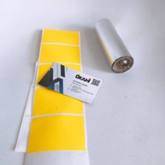 Decal PVC in mã vạch màu vàng 70x47 x50m