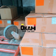 Decal in mã vạch 80mm x 100mm, cuộn 150m, màu cam