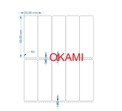 Decal xi bạc 20x60 mm x 50m
