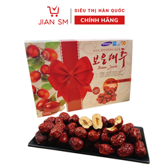 Táo đỏ sấy khô hộp nơ quà Hàn Quốc SAMSUNG BOEUN JUJUBE - Hộp 1kg