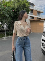 BÁN SỈ ÁO LEN LƯỚI MTG QC CỔ V