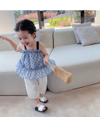 SET BÉ 2 DÂY ÁO CHẤM BI