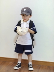 XẢ KHO BỘ ĐÙI POLO THAN PHỐI TRẮNG CỔ ĐỨC BT